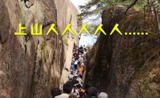 小学生五一到黄山旅游 吐槽人多&ldquo;不如回家写作业&rdquo;