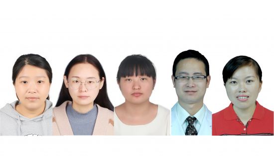 从左到右依次为：陈莹、李杰、李凤、孙茂懋、郭燕