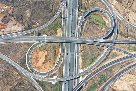 2月9日拍摄的沪陕高速全椒西枢纽。