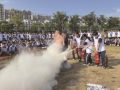 军训场上学消防，平安开启“开学季”