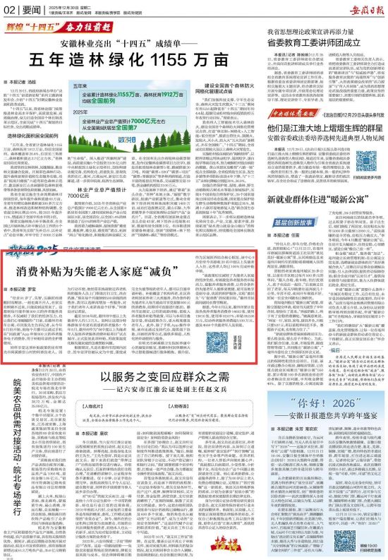 《安徽日报》（2025年12月30日2版）