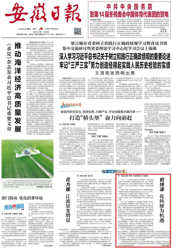 《安徽日报》（2026年3月16日1版）