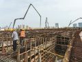 南谯路上跨在建北沿江高铁连续梁浇筑完成