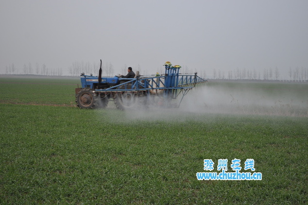 滁州在线—滁州要闻—机械化田管促小麦越冬