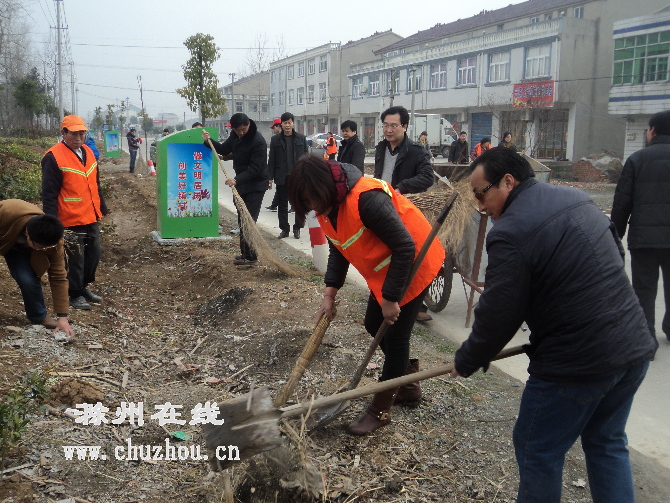 滁州在线-滁州要闻-志愿者开展“三线三边”环境整治