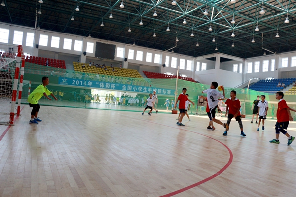 滁州在线-外媒看滁-全国小学生手球锦标赛在凤阳鸣哨
